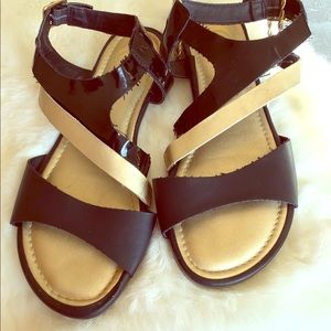 Strappy Sandals Gold & Black 3/$15